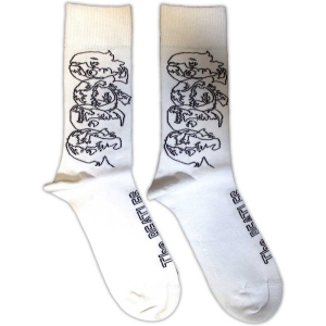 Beatles - Beatles White Album Faces Outlines Uni Wht Socks (Size 40-44) in the group MERCHANDISE / Merch / Pop-Rock at Bengans Skivbutik AB (5586278)