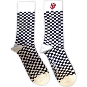 Rolling Stones - Check Uni Wht Socks (Size 40-44) in the group MERCHANDISE / Merch / Pop-Rock at Bengans Skivbutik AB (5586299)