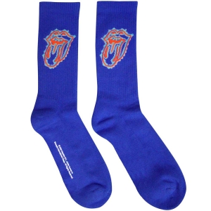 Rolling Stones - Doodle Tongue Uni Blue Socks (Size 40-44) in the group MERCHANDISE / Merch / Pop-Rock at Bengans Skivbutik AB (5586300)