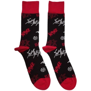 Slayer - Logos Pattern Uni Bl Socks (Size 40-44) in the group MERCHANDISE / Merch / Hårdrock at Bengans Skivbutik AB (5586312)