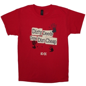 Ac/Dc - Dirty Deeds Done Dirt Cheap Boys Red T-Shirt in the group MERCHANDISE / Merch / Hårdrock at Bengans Skivbutik AB (5586330r)