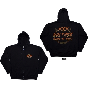 Ac/Dc - High Voltage Rnr Uni Bl Zip Hoodie in the group MERCHANDISE / Hoodies / Hårdrock at Bengans Skivbutik AB (5586332r)