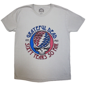 Grateful Dead - Stealie 60 Uni Grey T-Shirt in the group MERCHANDISE / T-shirt / Nyheter / Pop-Rock at Bengans Skivbutik AB (5586396r)