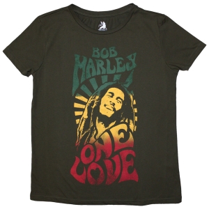 Bob Marley - One Love Gradient Stone Wash Uni Green T-Shirt in the group MERCHANDISE / T-shirt / Reggae at Bengans Skivbutik AB (5586749r)