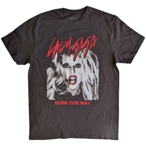 Lady Gaga - Born This Way Photo Uni Char T-Shirt in the group MERCHANDISE / T-shirt / Pop-Rock at Bengans Skivbutik AB (5586762r)