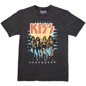 Kiss - Destroyer 3D Logo Stone Wash Uni Char T-Shirt in the group MERCHANDISE / T-shirt / Hårdrock at Bengans Skivbutik AB (5586772r)