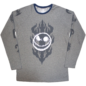 The Nightmare Before Christmas - Flaming Jack Uni Grey Longsleeve in the group MERCHANDISE / T-shirt / Film-Musikal at Bengans Skivbutik AB (5586791r)