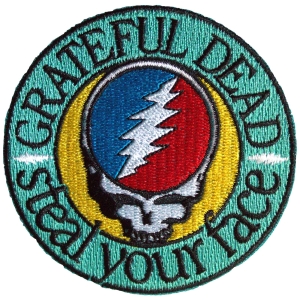 Grateful Dead - Steal Your Face Text Emblem Woven Patch in the group MERCHANDISE / Merch / Pop-Rock at Bengans Skivbutik AB (5587234)