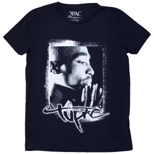 Tupac - Spray Photo Lady Navy T-Shirt in the group MERCHANDISE / T-shirt / Hip Hop-Rap at Bengans Skivbutik AB (5587243r)