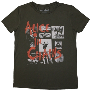 Alice In Chains - Albums Montage Lady Green T-Shirt in the group MERCHANDISE / T-shirt / Pop-Rock at Bengans Skivbutik AB (5587246r)