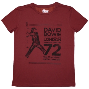 David Bowie - Rainbow Theatre Lady Red T-Shirt in the group MERCHANDISE / T-shirt / Pop-Rock at Bengans Skivbutik AB (5587256r)