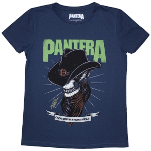 Pantera - Skeleton Cowboy Lady Denim T-Shirt in the group MERCHANDISE / T-shirt / Hårdrock at Bengans Skivbutik AB (5587293r)