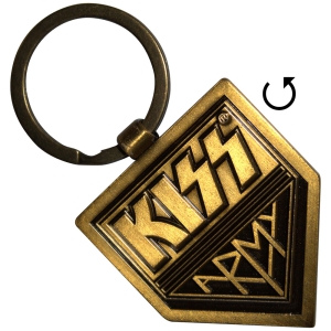 Kiss   - Gold Army Pennant Double-Sided Keychain in the group MERCHANDISE / Merch / Nyheter / Hårdrock at Bengans Skivbutik AB (5589258)