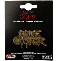 Alice Cooper - Dripping Logo Gold Pin Badge