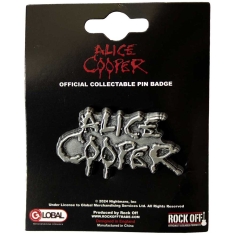 Alice Cooper - Dripping Logo Silver Pin Badge