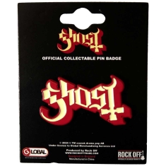 Ghost  - Logo Red Shadow Pin Badge