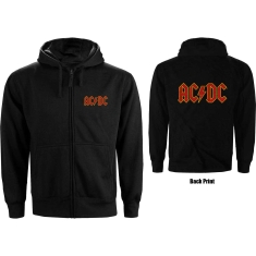 Ac/Dc - Logo Backprint Uni Bl Zip Hoodie