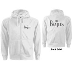 The Beatles - Drop T Logo B-Print Lady Wht Zip Hoodie 