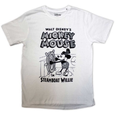 Disney Mickey Mouse - Steamboat Willie Uni Wht T-Shirt