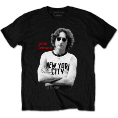 John Lennon - New York City B&W Uni Bl T-Shirt