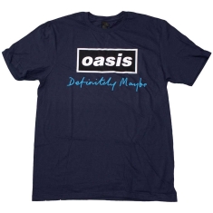 Oasis - Definitely Maybe Text Logo Navy T-Shirt