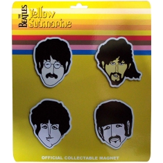 Beatles - Yellow Submarine Heads Embossed 4-Piece Magnet Set