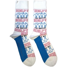 Beatles - Help! Outlines Repeat Uni Wht Socks