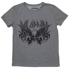 Def Leppard - Tribal Skull Lady Grey T-Shirt