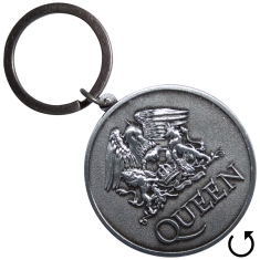 Queen - Silver Crest Double-Sided Keychain